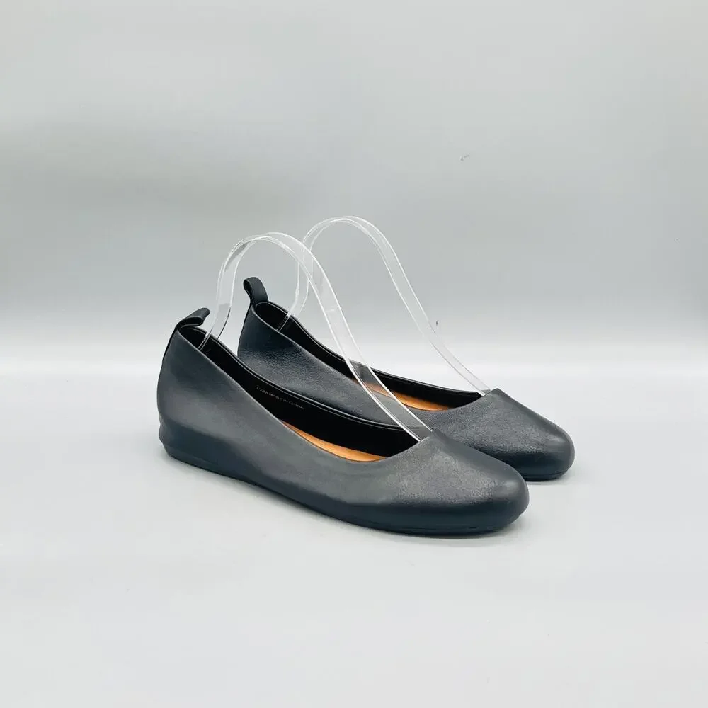 Andre Assous Shoes Womens 7.5 Black Leather Featherweights Ballet Flats Slip On
